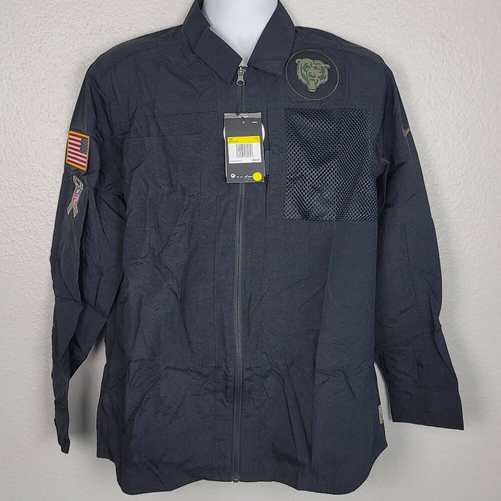 Chicago Bears NFL Football Salute To Service Full Zip-Up Jacket Mens Small